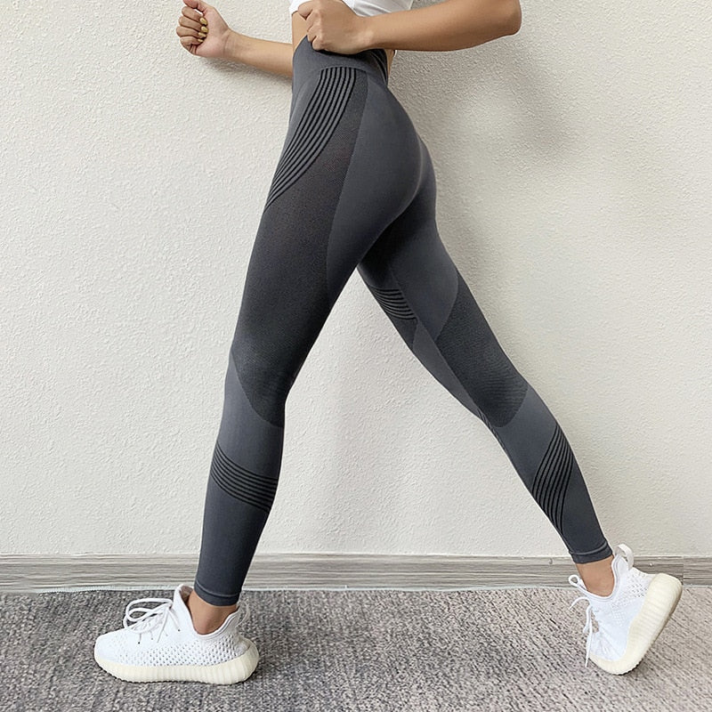 CHRLEISURE Women's Yoga Pants Back V Butt Workout Leggings Elastic Fitness  Ruched Tights High Waist Running Pant Sportswear