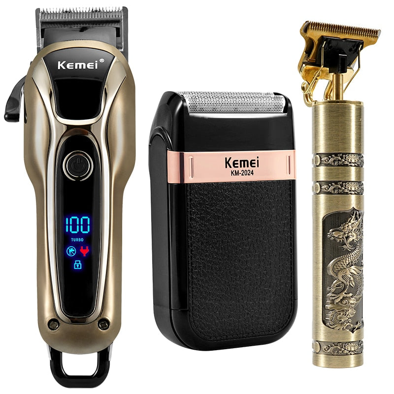 Professional Barber Hair Clipper Rechargeable Electric Finish