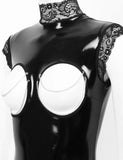 Erotic Fetish Bodys Suit Cupless Crotchless Teddy Femme Black Wetlook Pvc Latex Catsuit Gothic Women Porno Costume Sexy Lingerie