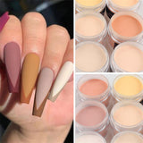 50g/Pack Nude Light Color Nail Acrylic Powder,10Colors Crystal Pink Nails Design Extension/Dip/Engraving/Buliding Carving Powder