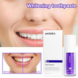 30ml V34 Purple Whitening Toothpaste Remove Stains Reduce Yellowing Care For Teeth Gums Brightening Teeth Fresh Breath 2023