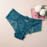 Fashion Sexy Panties Comfortable Briefs Exquisite Crotchless Shorts Solid Lingerie Sexy Lace Hollow Out Underwear Women