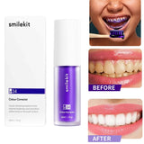 30ml V34 Purple Whitening Toothpaste Remove Stains Reduce Yellowing Care For Teeth Gums Brightening Teeth Fresh Breath 2023