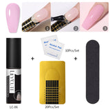 LILYCUTE 8ml Extension Nail Gel White Clear French Nail Art DIY Hard Gel For Quick Prolong Nails Finger Form Manicure Tips Tools