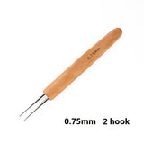 Alileader 0.75mm Double Head Dreadlock Wood Handle Crochet Needle Hook For Dreadlocks Braids Hair Making Needle Tools For Dreads