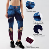 Fashion Tibetan Blue Captain Fight Push Up Workout Leggings Slim High Waist Jeggings Women Sexy Sportswear Leggings Workout