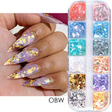 Sparkly Foil Nails Sequins Irregular Aluminum Gold Red Summer Design Set Nail Glitter Flakes Gel DIY Manicure Accessories CH950