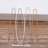 100 PCS 1x64mm Hair Sticks Gold/ Silver Plated U shape Hair Pins Needles Setting DIY Accessories For Jewelry Making