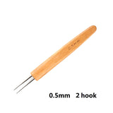 Alileader 0.75mm Double Head Dreadlock Wood Handle Crochet Needle Hook For Dreadlocks Braids Hair Making Needle Tools For Dreads