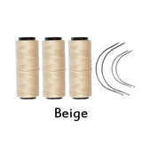 3 Rolls/5 Rolls Hair Weaving Threads With 4 pcs C Curved Needles Wig Making Tools Sewing Thread