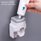 Creative Toothpaste Dispenser Bathroom Accessories Organizer Wall Mounted Couple Toothbrush Holder Plastic Toothpaste Squeezer