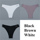 3PCS/Set Women Seamless Lingerie Female Thongs Sexy Underwear Woman Invisible Low-Rise Underpant Women&#39;s Panties Bikini Briefs