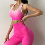 Yoga Sets Sports Suit Women Workout Sports Outfit Fitness Set Wear High Waist Gym Seamless Workout Clothes For Women Clothing