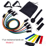 17pcs Resistance Bands Set Fitness Body Building Elastic Sports Band Training Expander Pull Rope Gym Fitness Equipment