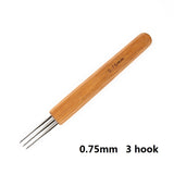 Alileader 0.75mm Double Head Dreadlock Wood Handle Crochet Needle Hook For Dreadlocks Braids Hair Making Needle Tools For Dreads