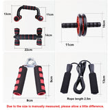 Resistance Bands Push Up Stand Bar Abdominal Wheel AB Roller Jump Rope Grip Strength Exercise Home Gym Fitness Muscle Trainer