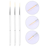 3Pcs French Stripe Nail Art Liner Brush Set 3D Tips Line Stripes DIY Drawing Pen UV Gel Brushes Painting Pen Manicure Tools