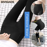 BIVIGAOS Micro Pressure Sharkskin Leggings Women Black Fitness Shaping Hip Lifting Leggings Skinny Slim Sport Workout Leggings