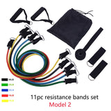 17pcs Resistance Bands Set Fitness Body Building Elastic Sports Band Training Expander Pull Rope Gym Fitness Equipment