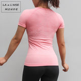 Fitness Women Seamless Sport Shirt Sports Wear For Women Gym Running Top Short Sleeve Yoga Workout Tops Training Sports