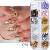 Sparkly Foil Nails Sequins Irregular Aluminum Gold Red Summer Design Set Nail Glitter Flakes Gel DIY Manicure Accessories CH950