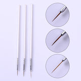 3Pcs French Stripe Nail Art Liner Brush Set 3D Tips Line Stripes DIY Drawing Pen UV Gel Brushes Painting Pen Manicure Tools