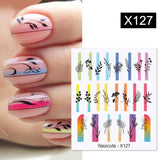 3D Lines Nail Stickers Holographic Silver Rose Gold Metal Stripe Letters Decals Curve Gel Nails Art Sliders Manicure Decor