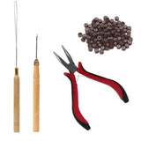 Full Kit Home Micro Rings Hook Needle Styling Feather DIY Multi Functional Pulling Loop Beads Hair Extensions Plier Tip Tool