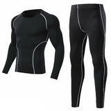 3pcs / Set Workout Male Sport Suit Gym Compression Clothes Fitness Running Jogging Sport Wear Exercise Workout Tights