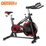 OneTwoFit Static Bike Exercise Bike Apartment Spinning Bicycle Cardio Static Pedals Home Trainer Bike Fitness Equipment 120KG