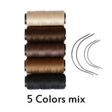 3 Rolls/5 Rolls Hair Weaving Threads With 4 pcs C Curved Needles Wig Making Tools Sewing Thread