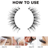 1Pair Self-adhesive False Eyelashes 3 Seconds to Wear No Glue Needed Faux Mink Lashes Extension Curly Thick Wispy Eyelash Makeup