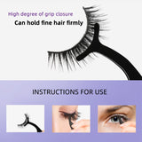 5 Pairs-Reusable Self-adhesive False Eyelashes with Tweezer Natural Waterproof Adhesive Tape Eye Lashes to Wear No Glue Needed