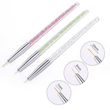 3Pcs French Stripe Nail Art Liner Brush Set 3D Tips Line Stripes DIY Drawing Pen UV Gel Brushes Painting Pen Manicure Tools