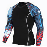 Mens Compression Shirts 3D Teen Wolf Jerseys Long Sleeve T Shirt Fitness Men Lycra MMA Workout T-Shirts Tights Brand Clothing