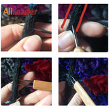 Alileader 0.75mm Double Head Dreadlock Wood Handle Crochet Needle Hook For Dreadlocks Braids Hair Making Needle Tools For Dreads