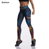 Fashion Tibetan Blue Captain Fight Push Up Workout Leggings Slim High Waist Jeggings Women Sexy Sportswear Leggings Workout