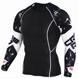 Mens Compression Shirts 3D Teen Wolf Jerseys Long Sleeve T Shirt Fitness Men Lycra MMA Workout T-Shirts Tights Brand Clothing