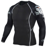 Mens Compression Shirts 3D Teen Wolf Jerseys Long Sleeve T Shirt Fitness Men Lycra MMA Workout T-Shirts Tights Brand Clothing