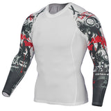 Mens Compression Shirts 3D Teen Wolf Jerseys Long Sleeve T Shirt Fitness Men Lycra MMA Workout T-Shirts Tights Brand Clothing