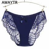 Awaytr Women Panties Briefs Plus Size Hot Underwear for Female Hipster Underpant Sexy Lingerie Lace Silk Cotton String Big XXXL