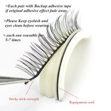 1Pair Self-adhesive False Eyelashes 3 Seconds to Wear No Glue Needed Faux Mink Lashes Extension Curly Thick Wispy Eyelash Makeup