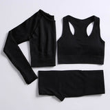 2/3/4PCS Seamless Women Yoga Set Workout Sportswear Gym Clothing Fitness Long Sleeve Crop Top High Waist Leggings Sports Suits