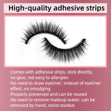 3 Pairs-Reusable Self-adhesive False Eyelashes with Tweezer Waterproof Adhesive Tape Eye Lashes to Wear No Glue Needed Natural