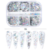 Sparkly Foil Nails Sequins Irregular Aluminum Gold Red Summer Design Set Nail Glitter Flakes Gel DIY Manicure Accessories CH950