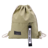 Canvas Drawstring Backpack Fashion School Gym Drawstring Bag Casual String Knapsack School Back Pack For Teenager Women