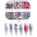 Sparkly Foil Nails Sequins Irregular Aluminum Gold Red Summer Design Set Nail Glitter Flakes Gel DIY Manicure Accessories CH950