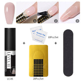 LILYCUTE 8ml Extension Nail Gel White Clear French Nail Art DIY Hard Gel For Quick Prolong Nails Finger Form Manicure Tips Tools