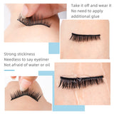 5 Pairs-Reusable Self-adhesive False Eyelashes with Tweezer Natural Waterproof Adhesive Tape Eye Lashes to Wear No Glue Needed