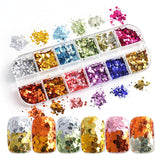 Sparkly Foil Nails Sequins Irregular Aluminum Gold Red Summer Design Set Nail Glitter Flakes Gel DIY Manicure Accessories CH950